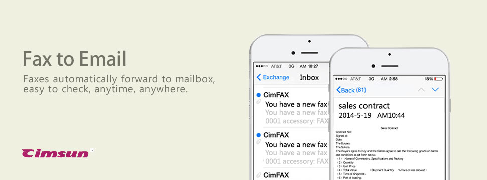 As enterprise level paperless fax machine, CimFAX is an industry leading digital fax brand, with supporting mobile faxing at anywhere and anytime.